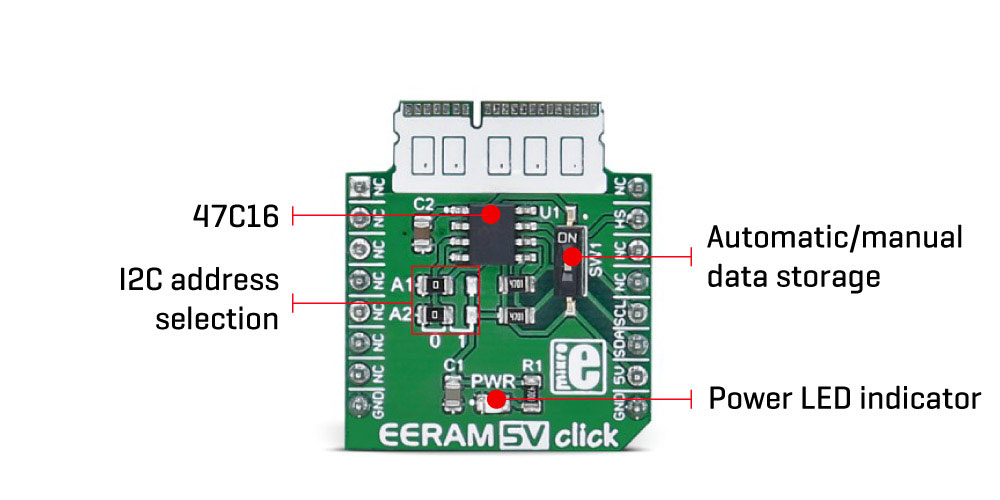 Détail du module MIKROE-2729 ERRAM 5V Click