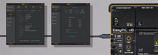 Détail du programmateur intégré à la platine EasyPIC8