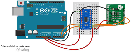 Schéma de câblage entre l'arduino et le module Click Board