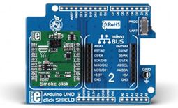Raccordement du module sur Module Smoke click MIKROE-2560