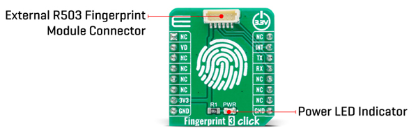 Détail de module Fingerprint 3 Click MIKROE-4347