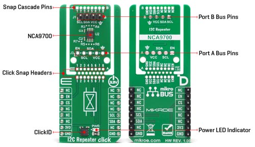 Détail du module I2C Repeater Click MIKROE-6785