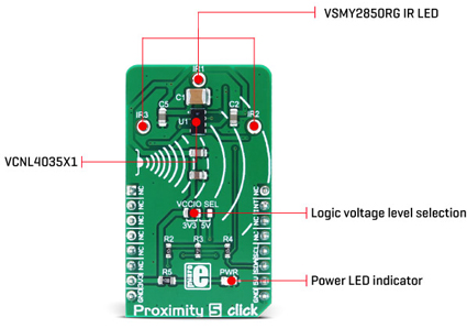 Détail du module Proximity 5 click