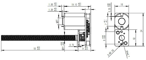 Dimensions moteurs 2410M455GM-06100