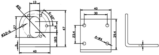 Dimensions du support BRACK0237