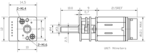 Dimensions moteurs E1210GM-060100