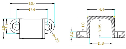 Dimensions des supports de fixation pour moteurs série 1210GM