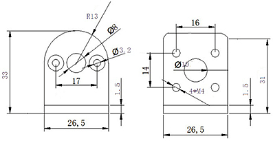 Dimensions du support BRACK0125