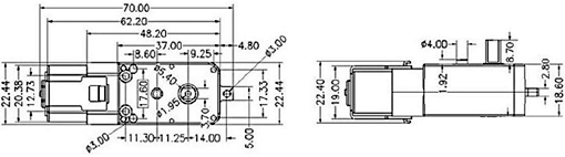 Dimensions du moteur TYHMG-1048