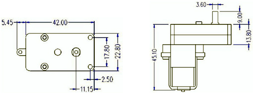 Dimensions du moteur TYTMG-048