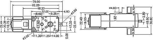 Dimensions du moteur TYTMG-2048