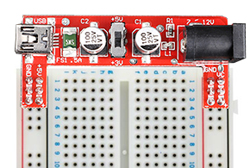 Exemple d'utilisation du module d'alimentation pour breadboard OPENME057