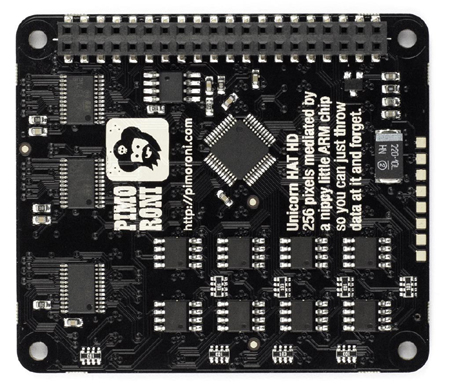 Détail de la face arrière du module Unicorn HAT HD PIM273