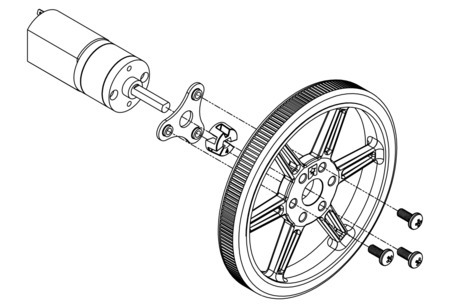 Montage des roues Pololu 3690 sur un moteur