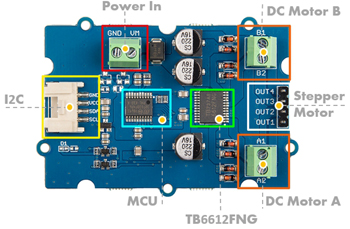 Détail du Module Grove Commande de moteurs I2C 108020103