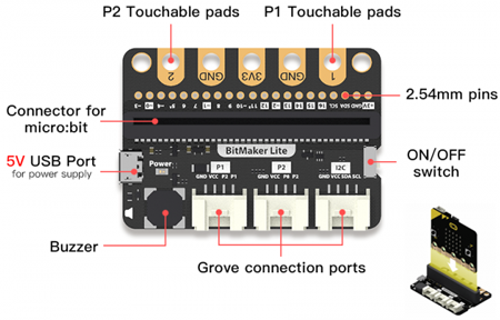 Détail du module BitMaker Lite 114991850 pour micro:bit