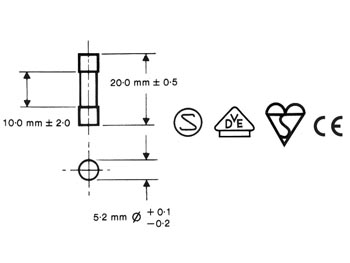 Fusible à fusion rapide 5 x 20 mm pour micro ondes