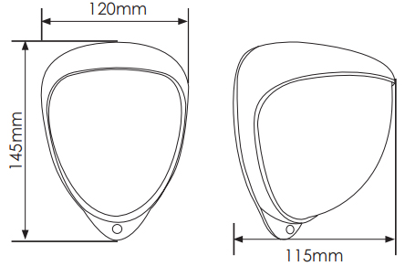 Dimensions du détecteur DEXT-IR9