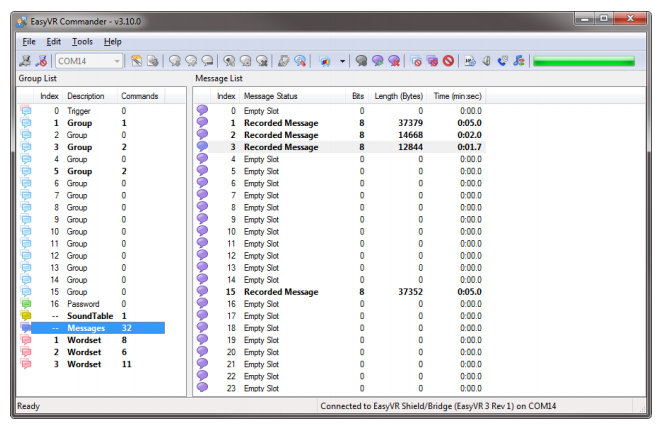 Logiciel EasyVR Commander pour module EasyVR 3 Plus