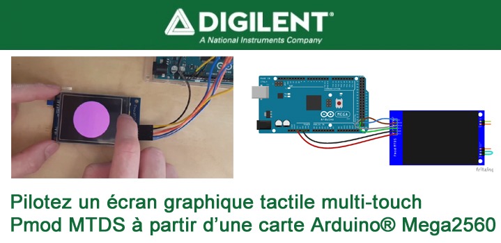 Pilotez un écran multi-touch Pmod MTDS via une carte Arduino®