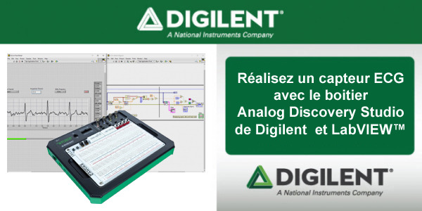 Centrale ECG expérimentale avec Analog Discovery Studio