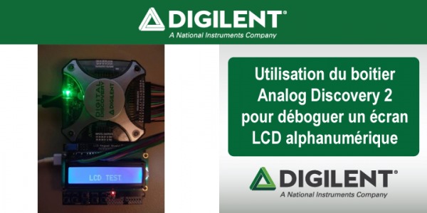 Utilisation d'un boitier Analog Discovery 2 pour déboguer un afficheur LCD alphanumérique