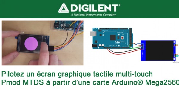 Pilotez un écran multi-touch Pmod MTDS via une carte Arduino®