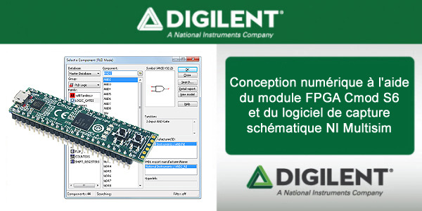 Conception numérique à l'aide du module FPGA Cmod S6 et du logiciel de capture schématique NI Multisim