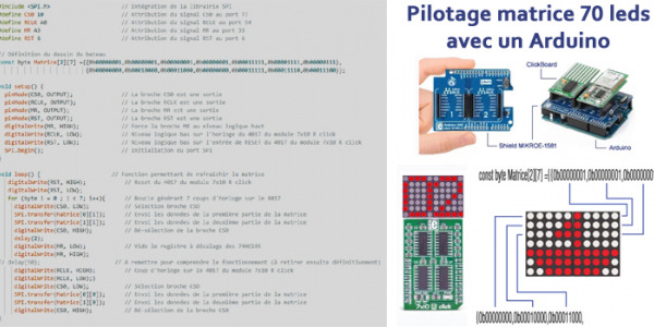 Pilotage d’une matrice 70 leds avec un Arduino