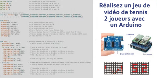 Réalisez un jeu video tennis 2 joueurs avec un Arduino et une matrice à Leds