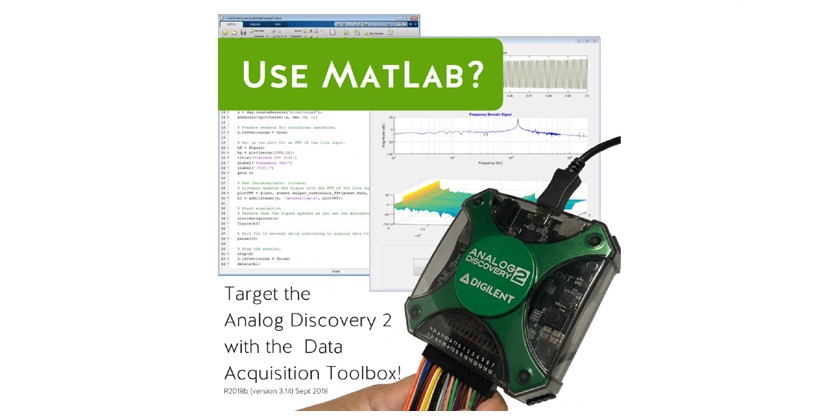 Le boitier Analog Discovery 2 est supporté par MATLAB !